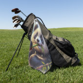 Serviette De Golf Adorable Ours De Panda Mangeant Bambou (Vert)