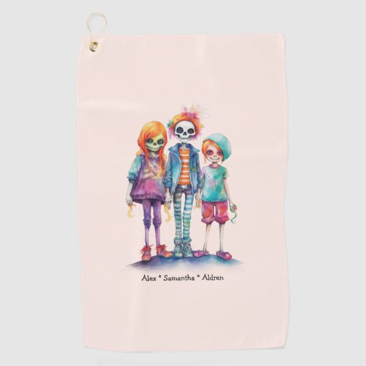 Serviette De Golf Adorable Pastel Zombie Trio - Joli Halloween (Devant)