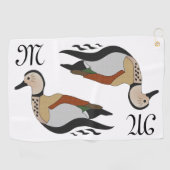 Serviette De Golf Adorable Ringed Teal Duck Swimming (Horizontal)