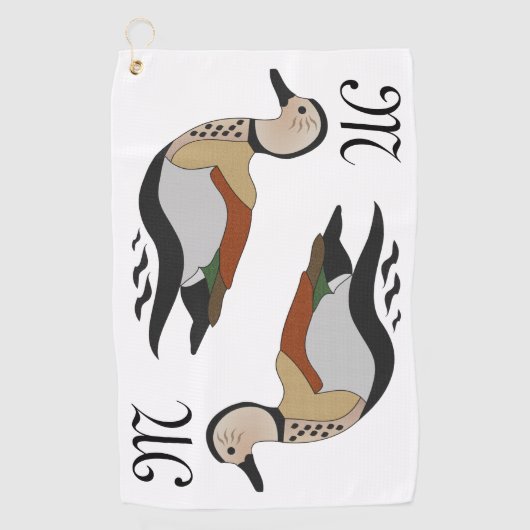 Serviette De Golf Adorable Ringed Teal Duck Swimming (Devant)