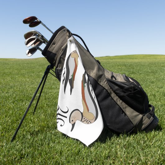 Serviette De Golf Adorable Ringed Teal Duck Swimming (Vert)