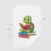 Serviette De Golf Adorable Turtle Reading Books (2) (En situation)