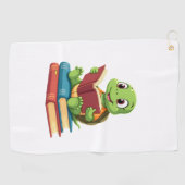 Serviette De Golf Adorable Turtle Reading Books (2) (Horizontal)