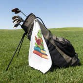 Serviette De Golf Adorable Turtle Reading Books (2) (Vert)