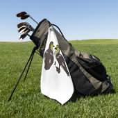 Serviette De Golf adorable Twin Baby Duckling Huddling Cartoon (Vert)