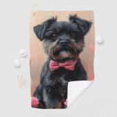 Serviette De Golf Affenpinscher avec des roses - Saint-Valentin (En situation)