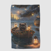 Serviette De Golf Affenpinscher Festive Christmas Voyage (Devant)