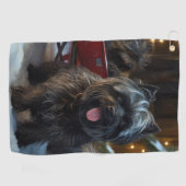 Serviette De Golf Affenpinscher Snowy Sleigh Ride Décor de Noël (Horizontal)