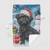 Serviette De Golf Affenpinscher Winter Wonderland Christmas Joie (En situation)