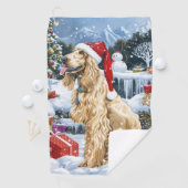 Serviette De Golf Afghan Hound Dog Winter Wonderland Noël Joie (En situation)