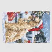 Serviette De Golf Afghan Hound Dog Winter Wonderland Noël Joie (Horizontal)