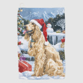 Serviette De Golf Afghan Hound Dog Winter Wonderland Noël Joie (Devant)