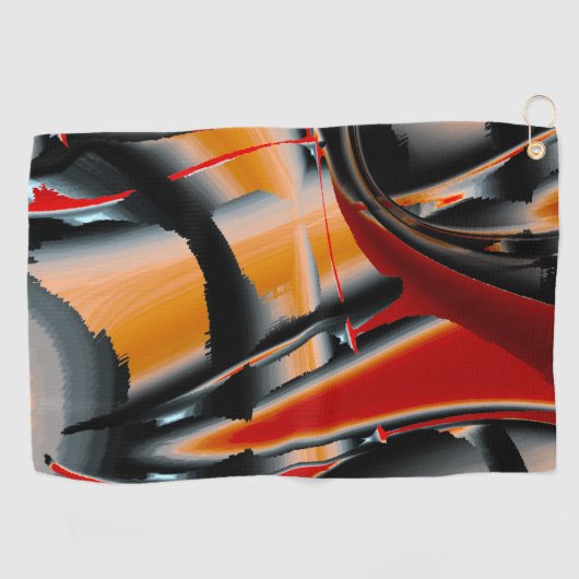 Serviette De Golf Agrandissement de peinture numérique orange noir h (Horizontal)