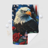 Serviette De Golf aigle américain (En situation)