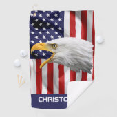Serviette De Golf Aigle Brave, Drapeau Américain, Patriotique (En situation)