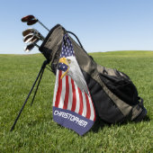 Serviette De Golf Aigle Brave, Drapeau Américain, Patriotique (Vert)