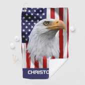Serviette De Golf Aigle, Drapeau Américain, Patriotique (En situation)