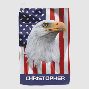 Serviette De Golf Aigle, Drapeau Américain, Patriotique