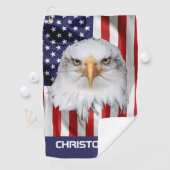 Serviette De Golf Aigle Élégant, Drapeau Américain, Patriotique (En situation)