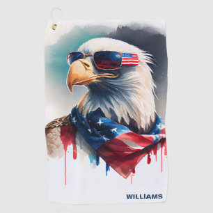 Serviette De Golf Aigle patriotique