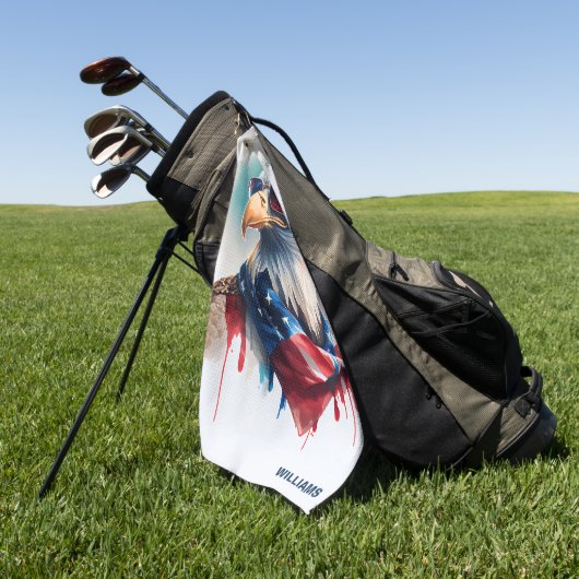 Serviette De Golf Aigle patriotique (Vert)