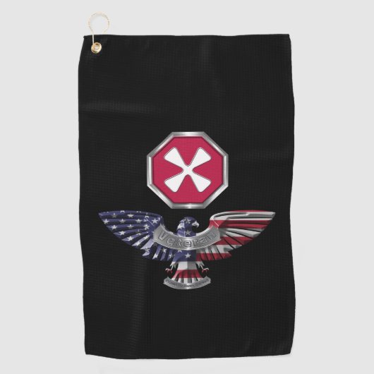 Serviette De Golf Aigle vétéran de la 8e armée (Devant)