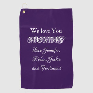 Serviette De Golf AIMEZ-VOUS MUMMMMMY Script Moderne Enfants Noms mi