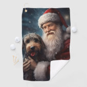 Serviette De Golf Airedale avec Noël Festif du Père Noël (En situation)