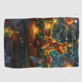 Serviette De Golf Airedale Noël Festival Voyage (Horizontal)