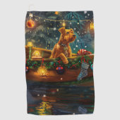 Serviette De Golf Airedale Noël Festival Voyage (Devant)
