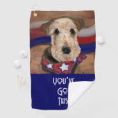 SERVIETTE DE GOLF AIREDALE TERRIER (En situation)