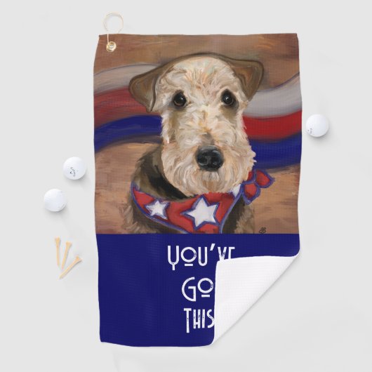 SERVIETTE DE GOLF AIREDALE TERRIER (En situation)