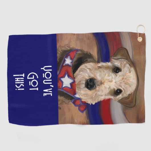 SERVIETTE DE GOLF AIREDALE TERRIER (Horizontal)