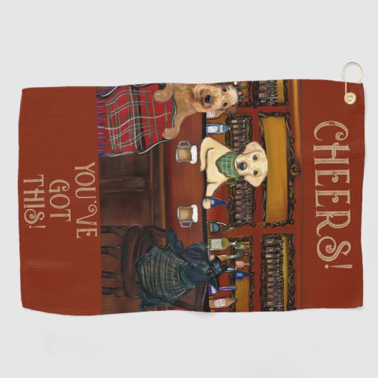 SERVIETTE DE GOLF AIREDALE TERRIER & AMIS (Horizontal)