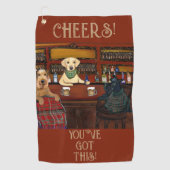 SERVIETTE DE GOLF AIREDALE TERRIER & AMIS (Devant)