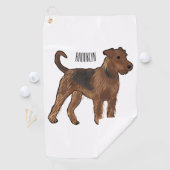 Serviette De Golf Airedale terrier dog cartoon (En situation)
