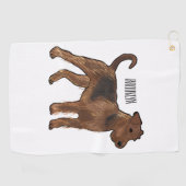 Serviette De Golf Airedale terrier dog cartoon (Horizontal)