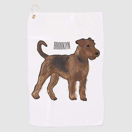 Serviette De Golf Airedale terrier dog cartoon (Devant)