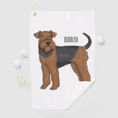 Serviette De Golf Airedale terrier dog cartoon (En situation)