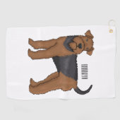Serviette De Golf Airedale terrier dog cartoon (Horizontal)