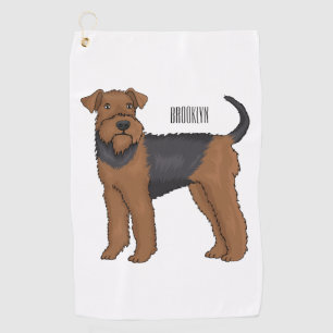 Serviette De Golf Airedale terrier dog cartoon