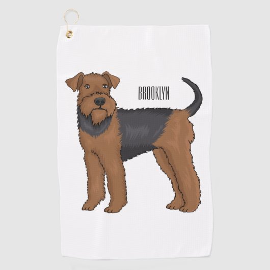 Serviette De Golf Airedale terrier dog cartoon (Devant)