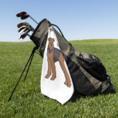Serviette De Golf Airedale terrier dog cartoon (Vert)