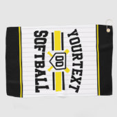 Serviette De Golf AJOUT PERSONNALISÉ NOM Softball Player Varsity Tea (Horizontal)