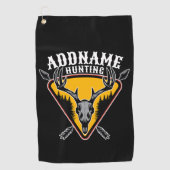 Serviette De Golf AJOUTER NOM Hunter Elk Crâne Gros Antlers Chasse a (Devant)