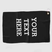 Serviette De Golf Ajouter votre propre texte personnalisé ici noir e (Horizontal)
