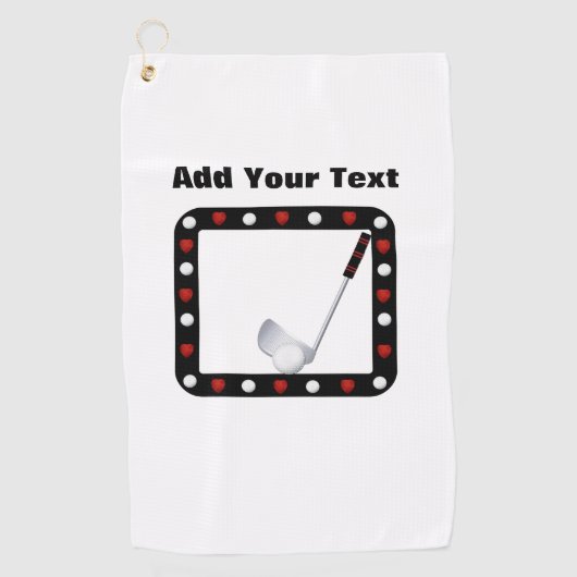 Serviette De Golf Ajouter Votre Texte Golf Towel (Devant)
