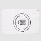 Serviette De Golf ajoutez simplement votre code Q R scan ajoutez nom (Horizontal)