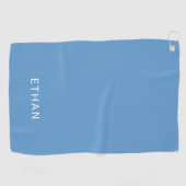 Serviette De Golf Ajoutez votre nom | Bleu (Horizontal)