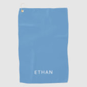 Serviette De Golf Ajoutez votre nom | Bleu (Devant)